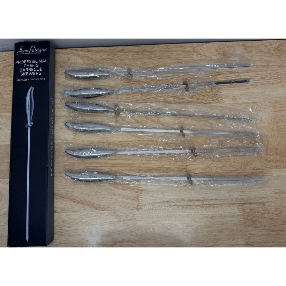 Jean-Patrique Stainless Steel BBQ Skewers for Grilling 6-Pack (16.5-inch), #10